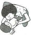 赤ちゃんの背中に手の甲を上にして手を差し入れ、手のひらを反転させ、赤ちゃんを支える